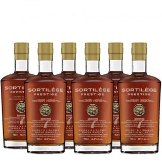 Lot de 6 liqueurs de whisky canadien sirop d'érable Sortilège Prestige