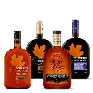 Assortiment 4 whiskies et crèmes Coureur des Bois