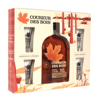 Coffret cadeau Coureur des Bois Original + 4 verres à shooter