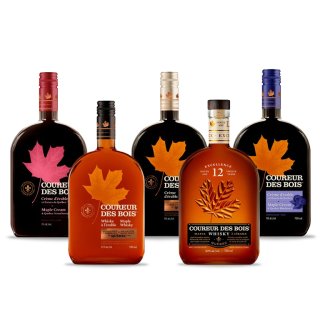 Assortiment 4 whiskies et crèmes Coureur des Bois